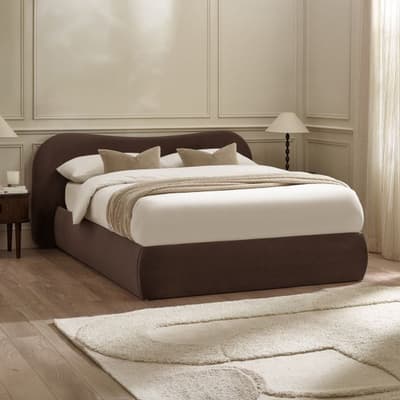 Mallow Chocolate Brown Fabric Ottoman Storage Bed