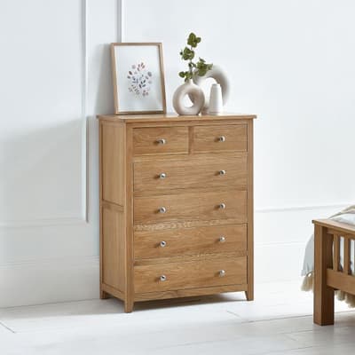 Mallory Oak Wooden 4+2 Drawer Chest