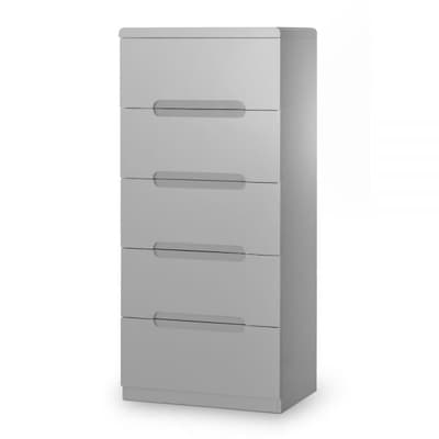 Manhattan Grey 5 Drawer Narrow Chest