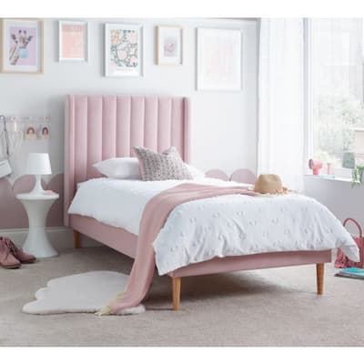 Marlow Pink Velvet Kids Bed