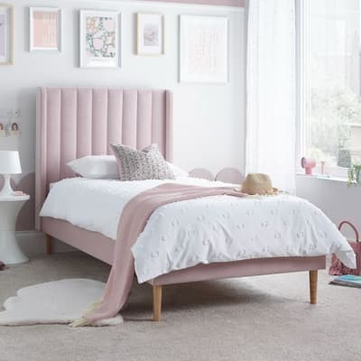 Marlow Pink Velvet Kids Bed