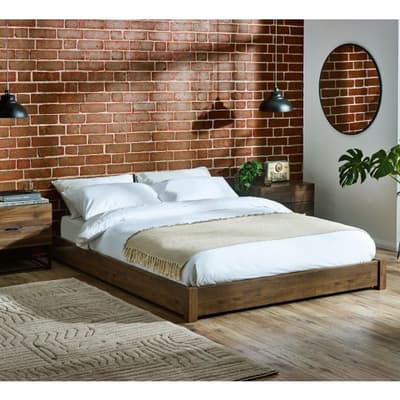 Marston Rustic Wooden Platform Bed