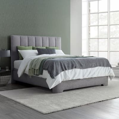 Medburn Light Grey Fabric Ottoman Bed Frame