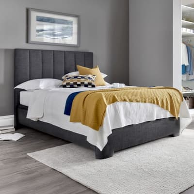 Medburn Slate Grey Fabric Ottoman Storage Bed