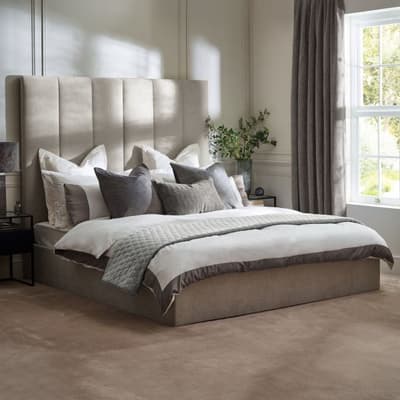 Miley Taupe Fabric Ottoman Storage Bed