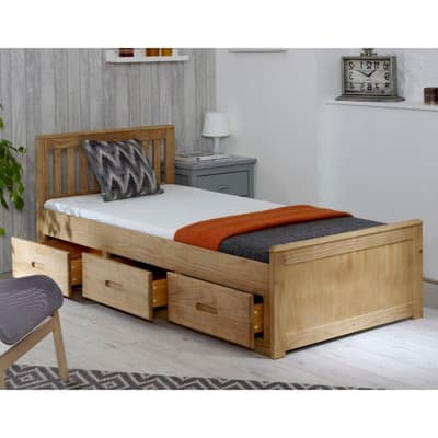 Mission Waxed Pine Wooden Storage Bed Mission Waxed Pine Wooden Storage Bed