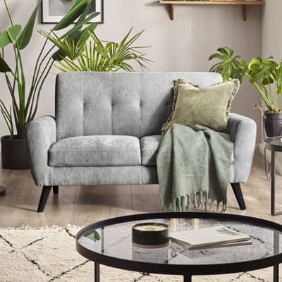 Monza Dove Grey Fabric 2 Seater Sofa