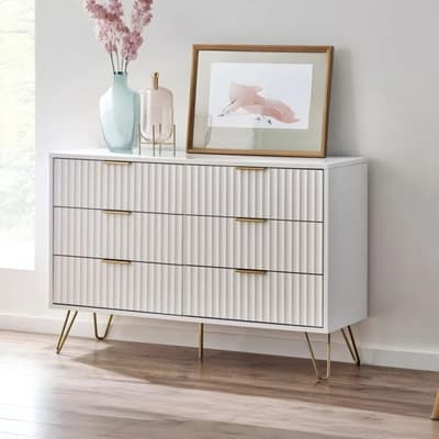 Murano White 6 Drawer Chest