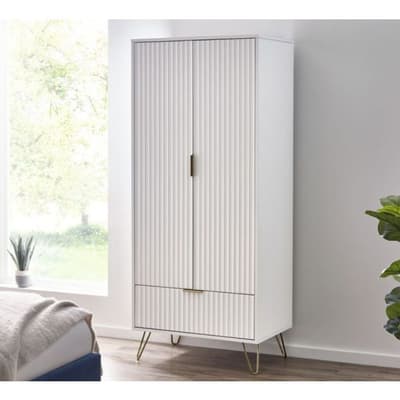 Murano White 2 Door Combination Wardrobe