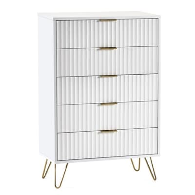 Murano White 5 Drawer Chest