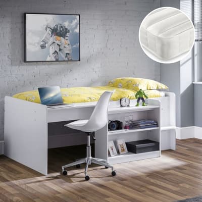 Neptune White Cabin Bed with Ethan Mattress Included Neptune White Cabin Bed with Ethan Mattress Included