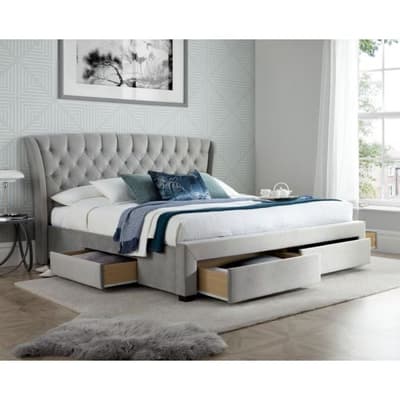 Newton Grey Velvet 4 Drawer Storage Bed