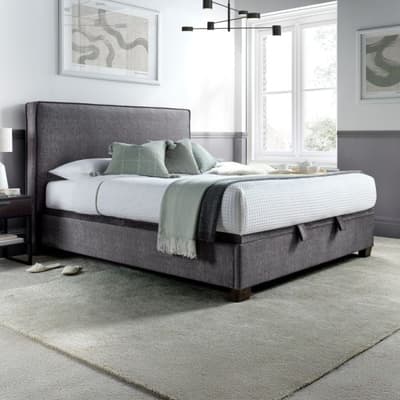 Newton Dark Grey Velvet Ottoman Bed
