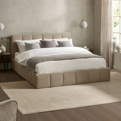 Nimbus Biscuit Beige Fabric Ottoman Storage Bed