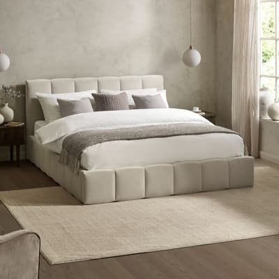 Nimbus Light Oatmeal Fabric Ottoman Storage Bed