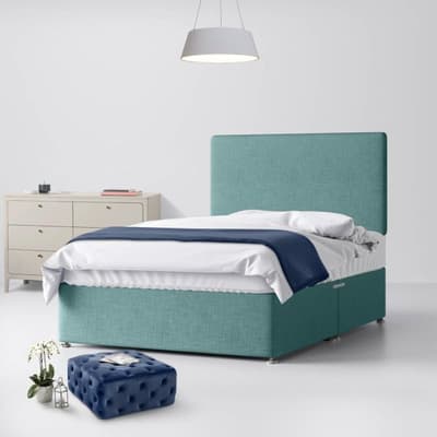 Duck Egg Fabric Divan Bed & Cornell Plain Headboard