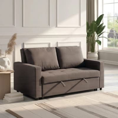 Omari Brown Fabric Sofa Bed