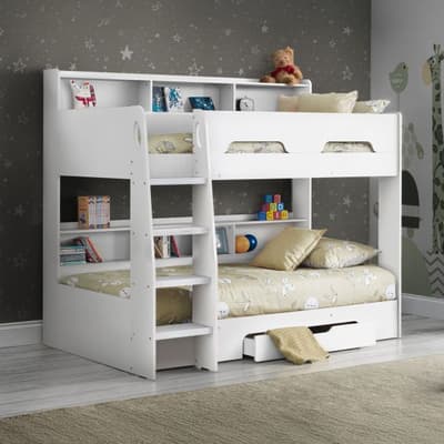 Orion White Wooden Storage Bunk Bed