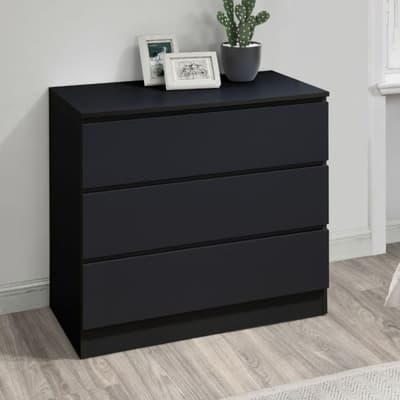 Oslo Black Wooden 3 Drawer Chest