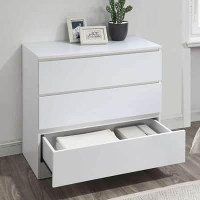 Oslo White Wooden 3 Drawer Chest