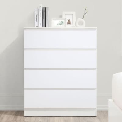 Oslo White Wooden 4 Drawer Chest