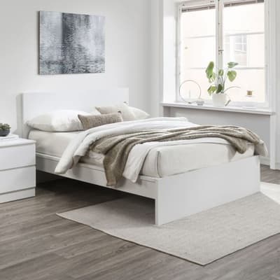 Oslo White Wooden Bed Frame
