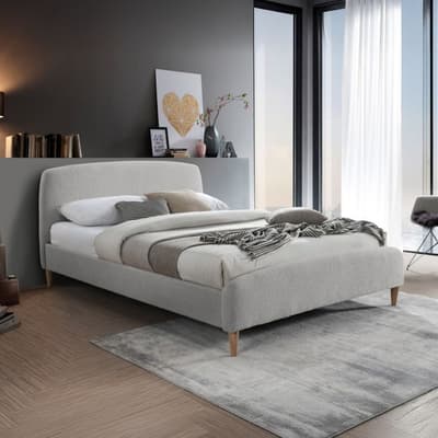 Otley Dove Grey Boucle Fabric Bed Frame
