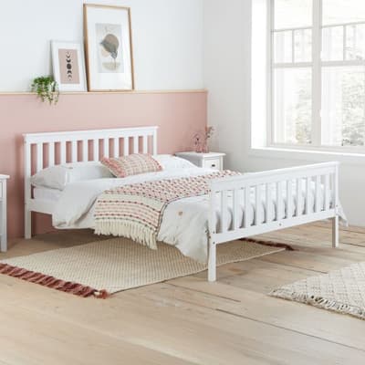 Oxford White Wooden Bed Frame