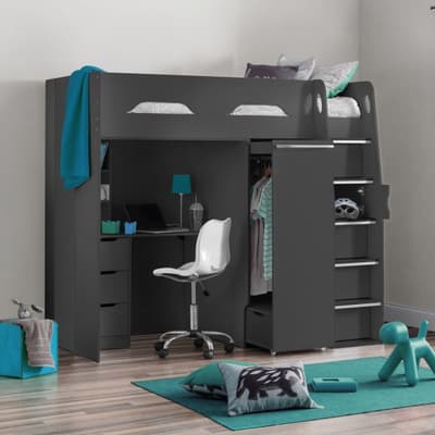 Pegasus Anthracite Wooden High Sleeper