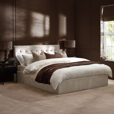 Peggy Natural Fabric Ottoman Storage Bed