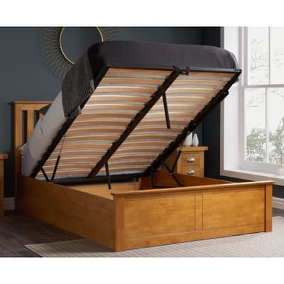 Phoenix Oak Wooden Ottoman Storage Bed