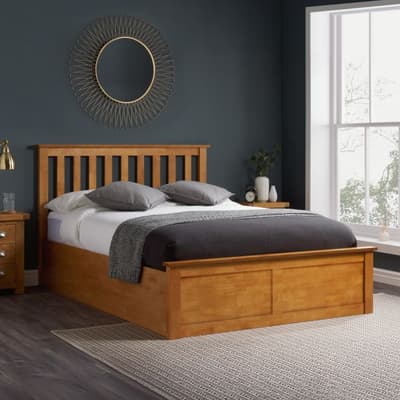 Phoenix Oak Wooden Ottoman Storage Bed