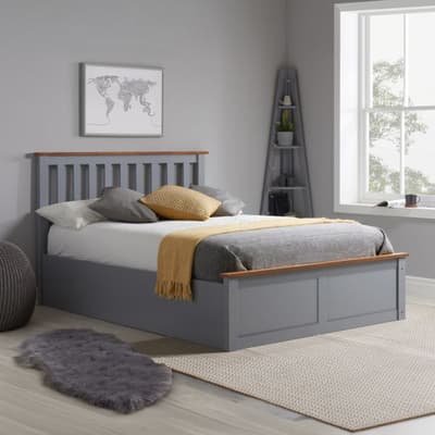 Phoenix Stone Grey Wooden Ottoman Storage Bed