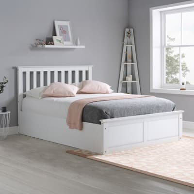 Phoenix White Wooden Ottoman Storage Bed