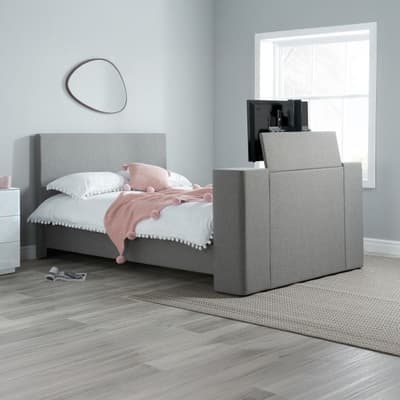Plaza Grey Fabric Electric Media TV Bed