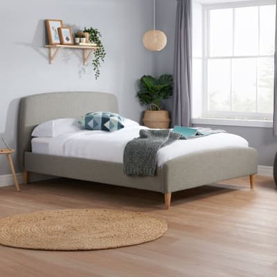 Quebec Grey Fabric Bed