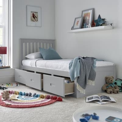 Quest Grey Wooden 3 Drawer Storage Bed