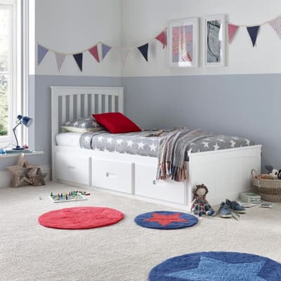 Quest White Wooden 3 Drawer Storage Bed