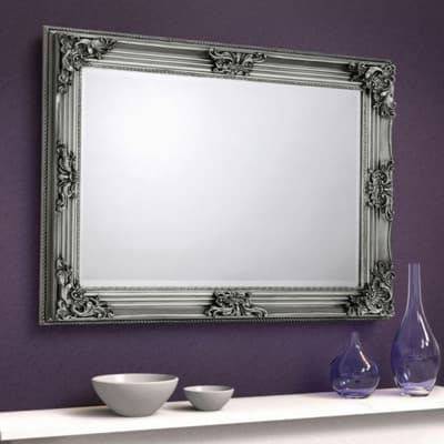 Rococo Pewter Wall Mirror - 110 x 80 cm