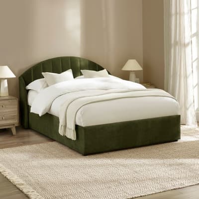 Sadie Olive Green Velvet Ottoman Storage Bed