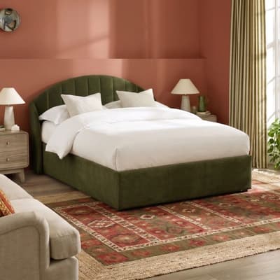 Sadie Olive Green Velvet Ottoman Storage Bed