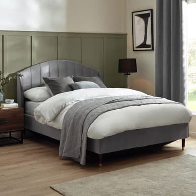 Sandy Grey Velvet Ottoman Storage Bed Sandy Grey Velvet Ottoman Storage Bed