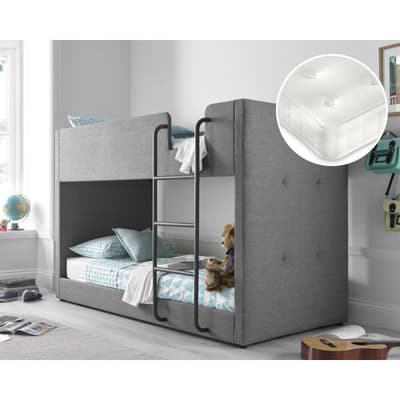 Saturn Grey Bunk Bed with 2 Clay Mattresses Included