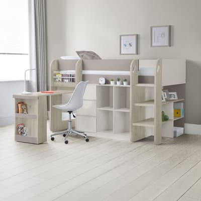 Saturn Taupe and White Wooden Mid Sleeper