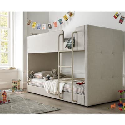 Saturn Oatmeal Fabric Bunk Bed