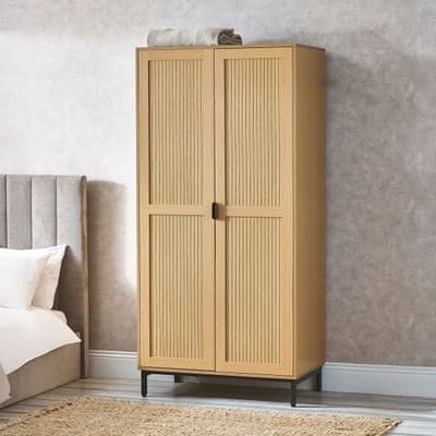 Sia Oak 2 Door Wooden Wardrobe