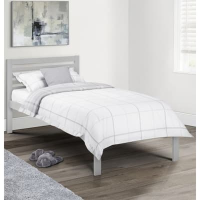 Slocum Grey Finish Solid Pine Wooden Bed