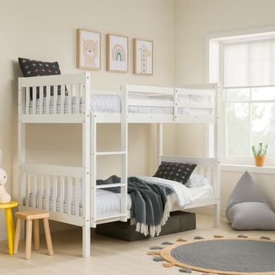 Suzie White Solid Pine Wooden Bunk Bed Suzie White Solid Pine Wooden Bunk Bed