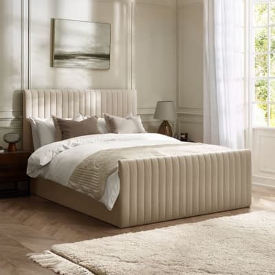 Tiana Natural Fabric Ottoman Storage Bed