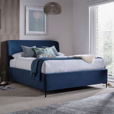 Tynedale Blue Fabric Ottoman Storage Bed